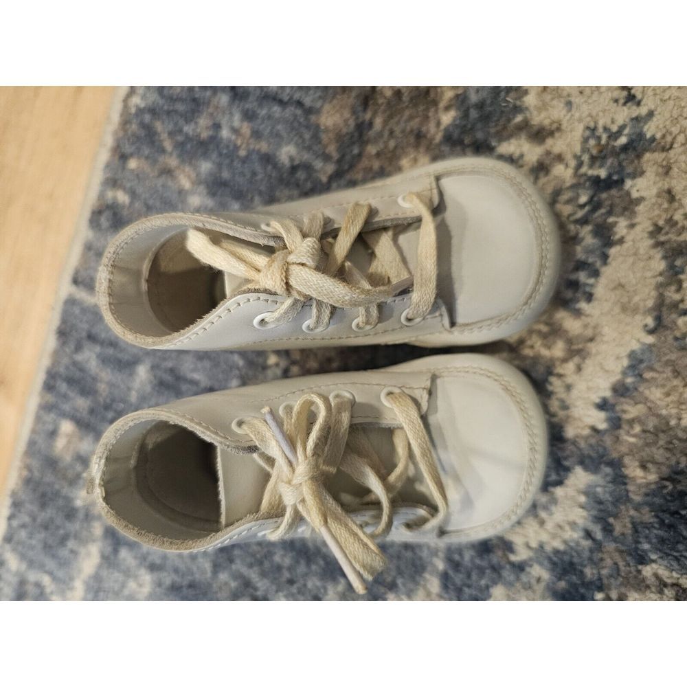 Child's Vintage WHITE LEATHER Toddler Baby DOLL Step Master Shoes Lace Up - Picture 8 of 8
